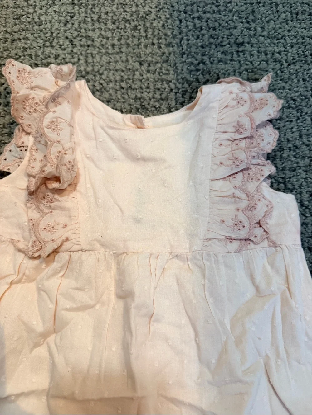 GAP Pink and Cream Baby Romper with Knit Cardigan Set